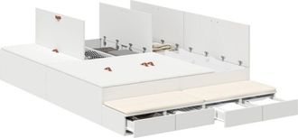 vidaXL Vidaxl - Cama con almacenamiento con cajón Blanco 226.5 x 135 x 31.5 cm