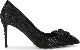 Kurt Geiger Womens Satin Belgravia Crystal Bow Drc Heels - Black - Size UK 8
