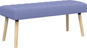 vidaXL Banco Con Tapizado En Canal Azul Jeans 110 X 40 X 46 Cm Tela Vidaxl