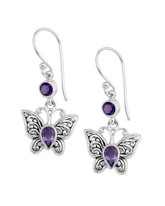 Samuel B. Silver 1.30 Ct. Tw. Amethyst Earrings