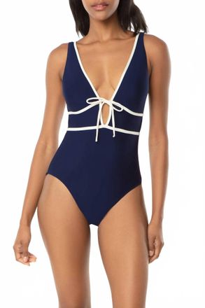 Helen Jon Plunge Front Tie One-Piece In Jolie