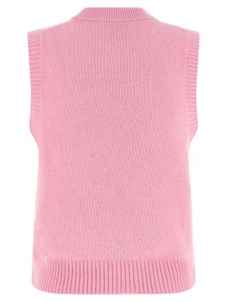 Ganni Intarsia Strawberry & Daisy Tank Top - Pink