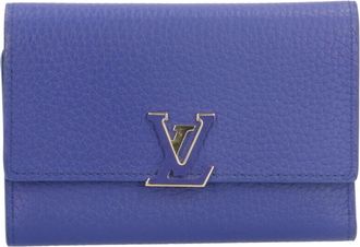 Louis Vuitton Blue Leather Wallet (Tri-Fold) (Pre-Owned)
