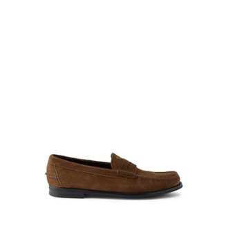 Prada Vintage-effect Suede Loafers