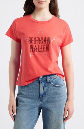 Daydreamer Morgan Wallen Rhinestone Star Graphic T-Shirt in Deep Sea Coral at Nordstrom, Size X-Large
