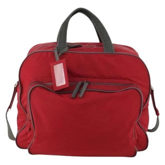 Prada Pre-owned Weekend Bags, female, Red, Size: ONE SIZE Pre-owned Sport line boston bag