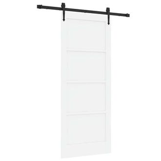 Berkfield Home Sliding Door with Hardware Set ORKDALWhite Solid Wood Pine