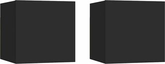 vidaXL Vidaxl - Mesitas De Noche 2 Uds Madera Ingenier&iacute;a Negro 30,5x30x30 Cm