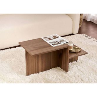 Dmora Mesa De Centro Lomagna, Forma Rectangular, Tapa De Madera Nobilitada, Color Marr&oacute;n, 80x40x40h Cm Marr&oacute;n Nogal