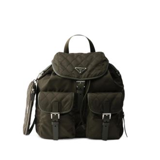 Prada Medium Quilted Re-Nylon Backpack With Saffiano Leather Trim