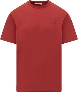 Givenchy T-Shirts, male, Red, Size: S T-shirt in cotton with Paris grosgrain