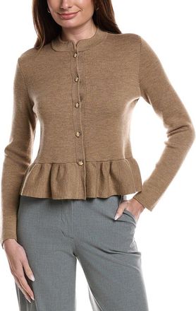Bruno Magli Merino Wool Peplum Sweater Jacket