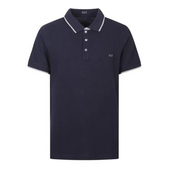 Fay Polo Shirts, male, Blue, Size: 3XL Stretch Piquet Polo Shirt