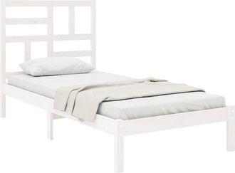 vidaXL Estructura De Cama Sin Colch&oacute;n Madera Maciza Blanco 90x200 Cm Vidaxl