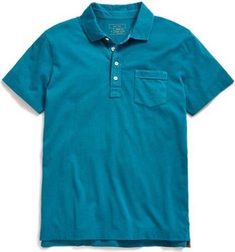 Billy Reid Pensacola Organic Cotton Polo in Lake Blue at Nordstrom, Size Xx-Large