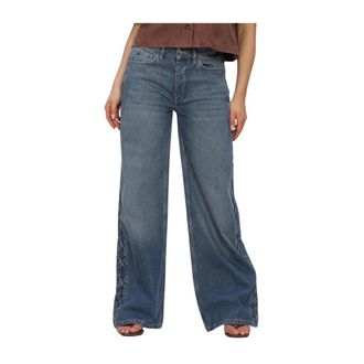 Ibana Poseph Wide Jeans - Dames - Jeans - Blauw - Maat: S Katoen