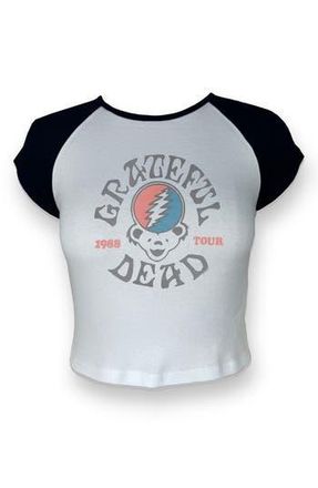 Junk Food Grateful Dead 1988 Tour Graphic Raglan Baby Tee in Black/White at Nordstrom Rack, Size X-Small