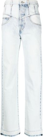 Isabel Marant Noemie high-rise straight-leg jeans - women - Cotton/Cotton/Polyester - 36 - Blue