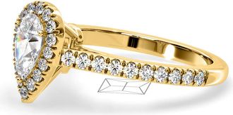 The Diamond Store Diana GIA Diamond Pear Halo Engagement Ring in 18K Gold 1.35ct G/SI2