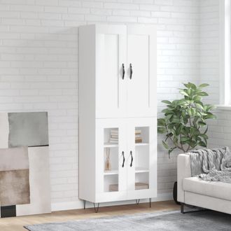vidaXL Vidaxl - Aparador Alto Madera Contrachapada Blanco 69,5x34x180 Cm