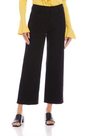 Karen Kane Lauren Patch Pocket Crop Wide Leg Pants in Black at Nordstrom, Size 10