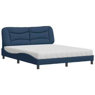 vidaXL Vidaxl - Cama Con Colch&oacute;n De Tela Azul 160x200 Cm