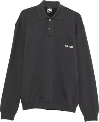GR10K Collateral Polo - Heren - Polos - Grijs - S - Katoen - Tops