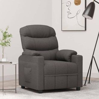 vidaXL Sill&oacute;n Reclinable De Tela Gris Oscuro Vidaxl