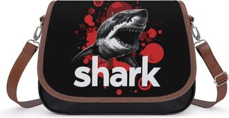 Generic Red Blood Shark Small Womens Crossbody Bags Shoulder Handbag with Adjustable Strap for Travel
