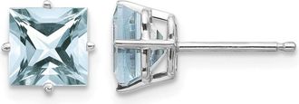 Diamond2Deal 14k White Gold Aquamarine Earrings