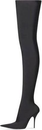 Balenciaga (WMNS) Balenciaga Knife 110mm Over The Knee Boots Black Matte Spandex 719816W2ES01000