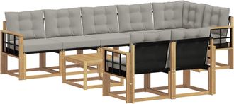 vidaXL Conjunto De Sof&aacute;s De Exterior 9 Uds. Blanco Y Gris Claro Vidaxl