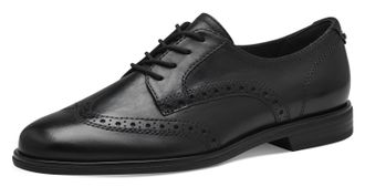 Tamaris Schn&uuml;rschuh TAMARIS, Damen, Gr. 36, schwarz, Leder, Lyralochung, unifarben, Schuhe Schn&uuml;rschuh, Blockabsatz, Businessschuh, Halbschuh mit Lyralochung