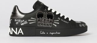 Dolce & Gabbana Sneakers Portofino Dolce & Gabbana in pelle con applicazioni e slogan