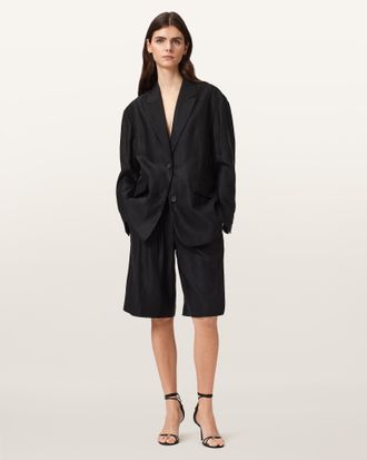 AllSaints Charley Relaxed Fit Pleated Shorts