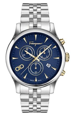 Ferragamo Duo Chronograph Bracelet Watch, 28mm in Stainless Steel at Nordstrom