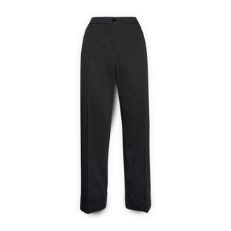 Elena Miro Chino Trousers - female - Elena Mir&ograve; - Cropped Trousers - Black - 3XL - Trousers