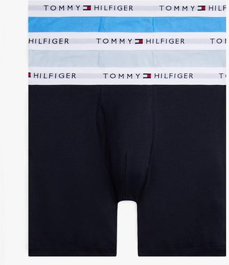 Tommy Hilfiger Mens Cotton Classics Boxer Brief 3-Pack - Blue - XL
