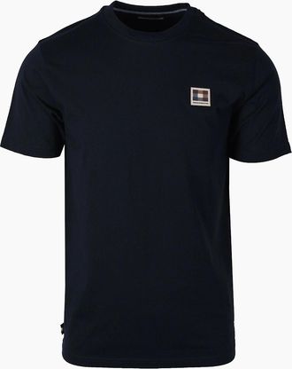 Aquascutum Mens Aquascutum Club Check Patch T-shirt Navy - Size: 46