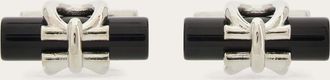 Ferragamo Men Gancini cufflinks with resin detail Silver