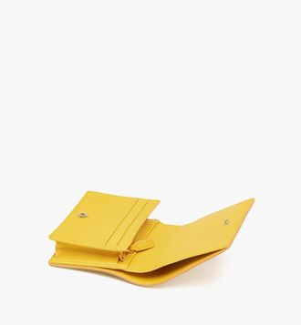 MCM Spanish Calfskin Diamond Snap Wallet - Yellow