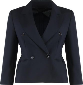 Max Mara Blue Doube Breasted Crop Blazer