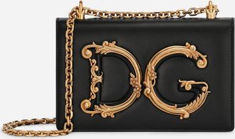 Dolce & Gabbana Nappa Leather Dg Girls Shoulder Bag - Woman Shoulder And Crossbody Bags Black Leather Onesize