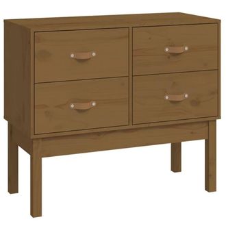 Berkfield Home Console Cabinet Honey Brown 90x40x78 cm Solid Wood Pine | Size: 90 x 40 x 78 cm