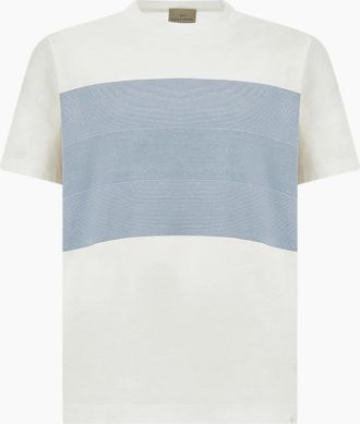 Paul & Shark Mens Paul & Shark Riviera Cotton Jersey T-Shirt 330 Blue/Whte - White - Size: 44