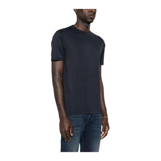 Emporio Armani Heren, Tops, Blauw, Maat: S Zijde