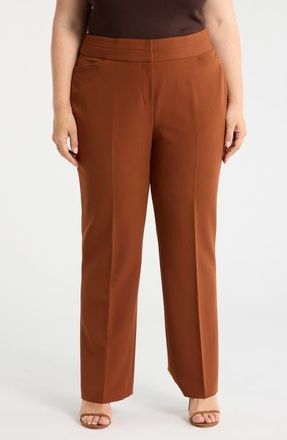 Tahari by ASL Bell Bottom Pants in Cinnamon at Nordstrom, Size 18W