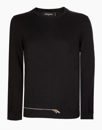 Dsquared2 Womens Dsquared Womens Zip Hem Knitted Jumper - Black - Size: 10/8