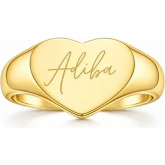 Adiba Signature Heart Ring in Gold at Nordstrom, Size 7