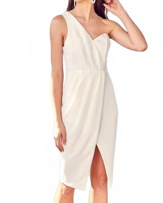 DO+BE Collection One-Shoulder Fitted Midi Dress In White